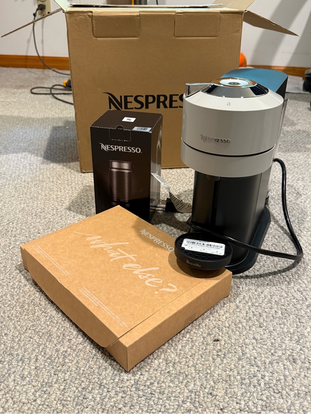 Nespresso Vertuo Next Coffee Maker in Black and Light Gray